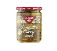 Pepinillos Agridulces con Curry Sarasa 400g (190g Escurrido) - Encurtidos Gourmet Crujientes con Toque Exótico, Sabor Dulce y Especiado, Ideal para Tapas, Ensaladas y Aperitivos (Pack 3).