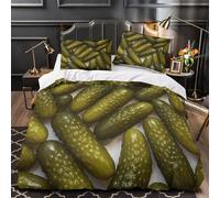 Pepinillos en tarro Funda de Edredón Cremallera Oculta 3 Piezas Microfibra Suave Estampado 3D incluye Fundas de Almohada Lavables Crujiente en salmuera Funda Edredon for familia Single（140x200cm）