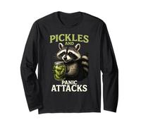 Pepinillos Y Ataques De Pánico Divertido Mapache Ansiedad Humor Snacks Manga Larga