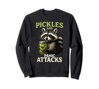 Pepinillos Y Ataques De Pánico Divertido Mapache Ansiedad Humor Snacks Sudadera