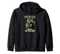 Pepinillos Y Ataques De Pánico Divertido Mapache Ansiedad Humor Snacks Sudadera con Capucha