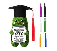 Pepino de graduación de ganchillo,Recuerdo para graduados universitarios | Felicitaciones Graduado Pepino de punto,Para Amigos Hermanos Casa Apartamento Ceremonia Salón Dormitorio Estudio Gimnasio Un