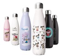 PEPITA VIAJERA Botella Térmica de Acero Inoxidable, 500 ml, Diseño culturas Pepitas del mundo, Termo a prueba de fugas, Ideal en viajes, deporte y trabajo, Para bebidas frías y caliente, Doble pared