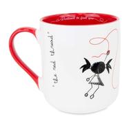 PEPITA VIAJERA Taza cerámica legend the red thread, Diseño con texto en INGLÉS, Regalo original para Parejas, Amistades,Volumen 380 ml para Desayuno,café, Apto microondas y lavavajillas
