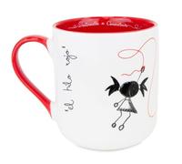 PEPITA VIAJERA Taza cerámica té, Diseño leyenda hilo rojo, Regalos originales para aniversarios, Detalles especiales entre parejas, amistades, Capacidad 380 ml, Apto microondas y lavavajillas