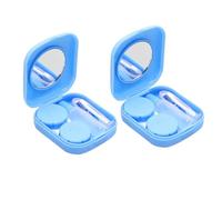 PEPLAYTAL 2piezas Estuche De Lentes De Contacto con Botella De Solución Espejo y Ventosa para Almacenamiento Portátil para Viajes y Actividades Al Aire