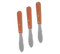 PEPLAYTAL 3 piezas para Queso y de Inoxidable con Mango de Madera Herramientas Multifunción para Cortar y Untar Esenciales de Cocina Compactos y Portátiles