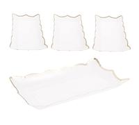PEPLAYTAL 4 piezas Bandejas Desechables de Cartón Platos para Servir Frutas y Aperitivos Fiestas Ligeras y Prácticas para Eventos Interiores y Exteriores
