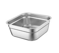PEPLAYTAL Bandeja Metálica Inoxidable para Buffet y Lavado de Verduras Lavabo Cuadrado de Resistente y Apilable para Cocina y Lavado Multifuncional de