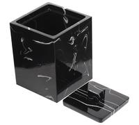 PEPLAYTAL Caja Organizadora para Bastoncillos y Palillos de Dientes con Tapa Diseño de Mármol Elegante para Baño y Escritorio Almacenamiento Seguro para Algodón Joyas y Pequeños Accesorios