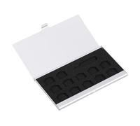 PEPLAYTAL Estuche Organizador de Tarjetas Sim y Números de Teléfono de Aluminio Compacto y Duradero para Hogar y Tienda con para Aguja Color Plateado