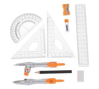 PEPLAYTAL Geometría para Estudiantes Set de Compás con Regla Plástica y Transportador Duraderas para Proyectos Escolares Dibujo Técnico y Diseño Profesional