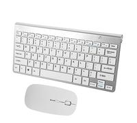 PEPLAYTAL Teclado y Ratón Inalámbrico Silencioso Combo Compacto Plug and Play para PC Consumo y Alcance hasta Diseño Minimalista y Teclas de Respuesta Rápida