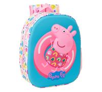 Safta Mochila escolar PEPPA PIG 3D, adaptable a carro, cómoda y versátil, 27x10x33 cm
