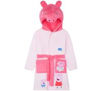 Peppa Pig Albornoz Niña Bebe con Capucha, Orejas 3D, Suave Bata de Casa Cinturón Ajustable y Bolsillos, Regalos para Niñas (3-4 Años, Rosa)