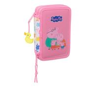 PEPPA PIG BABY PIG - Estuche Escolar Niño, Estuche con Colores, con 29 Útiles Incluidos, Ideal para Niños de 5 a 14 Años, Cómodo y Versátil, Calidad y Resistencia, 12.5x4x19.5 cm