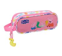 PEPPA PIG BABY PIG - Portatodo Doble Niño, Estuche Infantil, Estuche Niño, Ideal para Niños en Edad Escolar, Cómodo y Versátil, Calidad y Resistencia, 21x6x8 cm