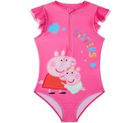 Peppa Pig Bañador Niña Una Pieza con Cremallera, 2-6 Años, Traje de Baño Infantil Cómodo con Diseños Divertidos para Piscina y Playa (4-5 Años, Rosa Peppa Pig)