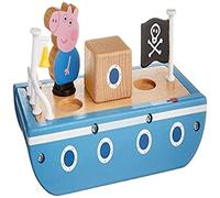 Peppa Pig Barco de madera, incluye figura de George Pig, hecha de madera de origen responsable, para edades de 2 años en adelante (exclusivo de Amazon)