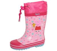 Peppa Pig Botas Wellington con lazo, producto oficial de la Peppa Pig, botas de goma con cordones para niñas, botas de agua para lluvia y nieve, botas de agua para niños, botas de goma, Rosa, 22 EU
