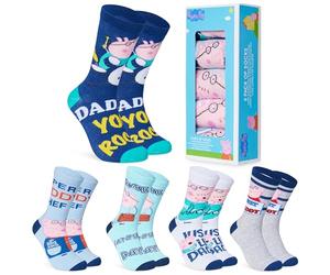 Peppa Pig Calcetines Hombre Divertidos Pack de 5 Calcetines Originales, EU 40-45, Regalos para Hombre, Papá, Navidad