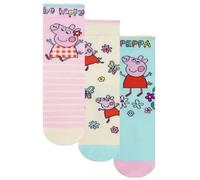 Peppa Pig Calcetines Niña, Multipack De 3 Calcetas Niña, Pack De 3 Pares Calcetines Divertidos, Multicolor 27-30cm