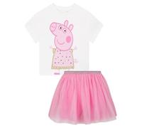 Peppa Pig Camiseta Y Tutu Niña, Set De Camiseta Manga Corta Y Falda, Ropa Niña, Rosa 7-8 Años
