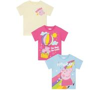 Peppa Pig Camisetas Niña Pack de 3, Camiseta Niña Manga Corta, Ropa Niña con Peppa, George y Evie 4-5 Años