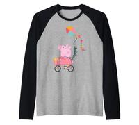 Peppa Pig - Cometa para Montar en Bicicleta, diseño clásico Camiseta Manga Raglan