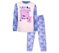 Peppa Pig Conjunto de pijama oficial | Edades 2-8 años | Pijama de manga larga | Disfraz de vestir 100% algodón | Producto oficial | Regalo para niñas…