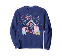 Peppa Pig Cozy Navidad Sudadera, Unisex para Adultos, Azul Marino, S
