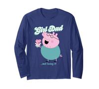 Peppa Pig Daddy Pig Girl Dad and Loving It Manga Larga