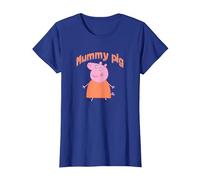 Peppa Pig Día de la Madre Mummy Pig Portrait Camiseta, Mujer, Azul Real, L