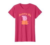 Peppa Pig Día de la Madre Mummy Pig Portrait Camiseta, Mujer, Rojo Jaspeado, 3XL