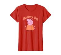 Peppa Pig Día de la Madre Mummy Pig Portrait Camiseta, Mujer, Rojo, M
