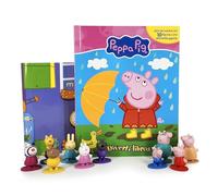 Peppa Pig Diverti-Libros - Libro infantil de cuentos, 10 figuras, 1 alfombra de juego