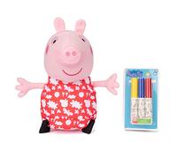 Peppa Pig Doodle Peppa Pig Pluche Knuffel Inclusief 3 Wasbaar Markerstiften - 3+
