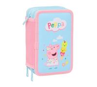PEPPA PIG - Estuche Escolar con 37 Útiles Incluidos, Estuche Infantil, Estuche Niño, Ideal para Niños de 5 a 14 Años, Cómodo y Versátil, Calidad y Resistencia, 12.5x5.5x19.5 cm