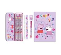 Peppa Pig Estuche para Colorear para niños, Juego de papelería, Suministros Escolares, Pink