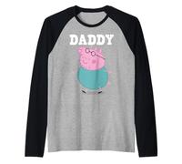 Peppa Pig Father's Day Daddy Bold Text Portrait of Daddy Big Camiseta Manga Raglan