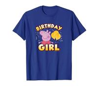 Peppa Pig Feliz Cumpleaños Girl Camiseta, Hombre, Azul Real, 3XL