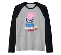 Peppa Pig George Cool Popcorn Aventura Diversión Dibujos Animados Clásico Camiseta Manga Raglan