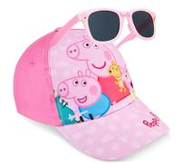 Peppa Pig Gorra Niña Ajustable con Gafas de Sol Protección UV400, Conjunto Niña Verano para Vacaciones, Viajes Accesorios (Rosa Peppa Pig)