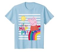 Peppa Pig Happy Camiseta, Niños, Azul Bebé, 12 años