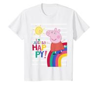 Peppa Pig Happy Camiseta, Niños, Blanco, 8 años