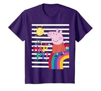 Peppa Pig Happy Camiseta, Niños, Morado, 12 años