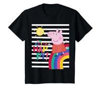 Peppa Pig Happy Camiseta, Niños, Negro, 12 años