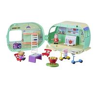 Peppa Pig Hasbro Aventura en Carretera, Caravana de Juguete, 3 Figuras de Peppa, George y Birgit, Coche para Niños y Niñas de 3 Años o Más, Juego de Camping con Accesorios,