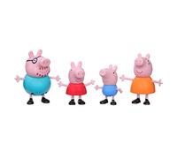Peppa Pig Hasbro, Set de 4 Figuras, Peppa y su Familia, Animales de Juguete para Niñas y Niños de 3 Años o Más, Casas de Muñecas