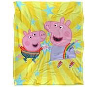 Peppa Pig High Five Peppa and George - Manta Supersuave de Tacto Sedoso, 91 x 147 cm
